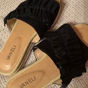 Vaneli Cles Dark Navy Suede Sandal